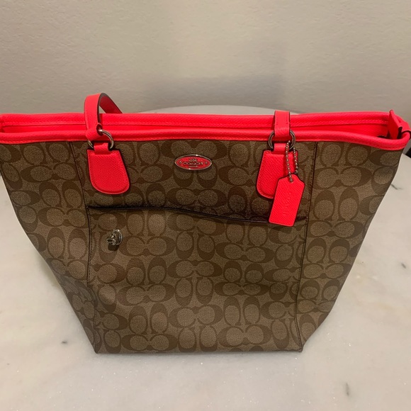 Coach Handbags - Coach Handbag with Neon Pink Accents!
